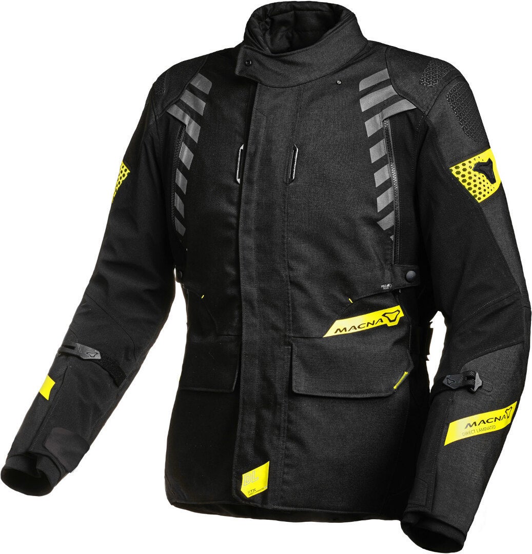 Macna Ultimax waterproof Ladies Motorcycle Textile Jacket black/yellow XXL Figure 1