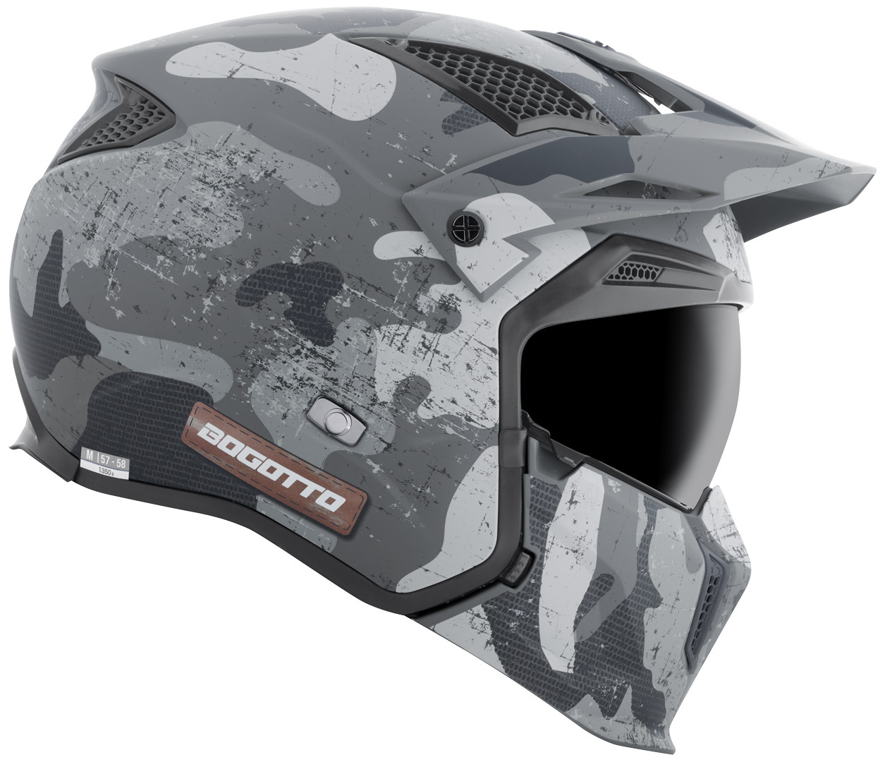 Bogotto Radic Camo 22.06 Hjälm White Matt XL Figur 19