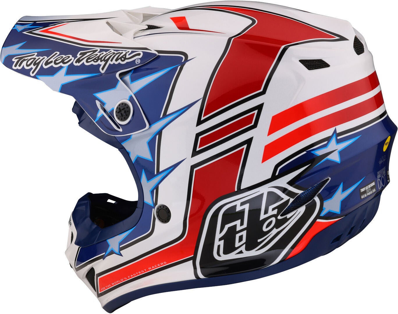 Troy Lee Designs SE4 Polyacrylite Flagstaff MIPS Casco da motocross rosso/bianco/blu M (57/58) Figura 6