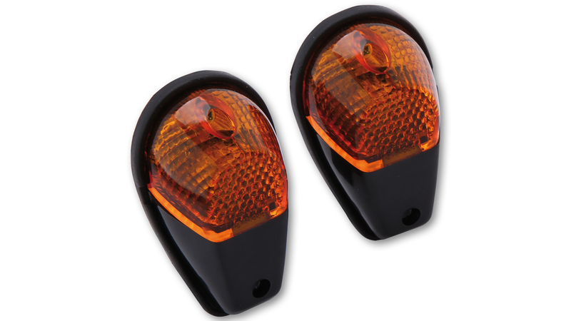 HIGHSIDER Smart Verkleidungsblinker Lampa Indikator Kropp Svart / Lins Orange (Par), Fram Figur 1