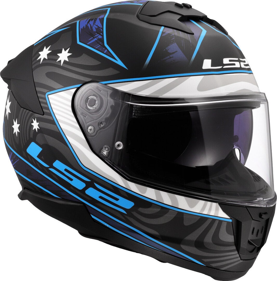 LS2 FF808 Stream II Galdam Helm zwart mat/blauw S (55/56) Figuur 7