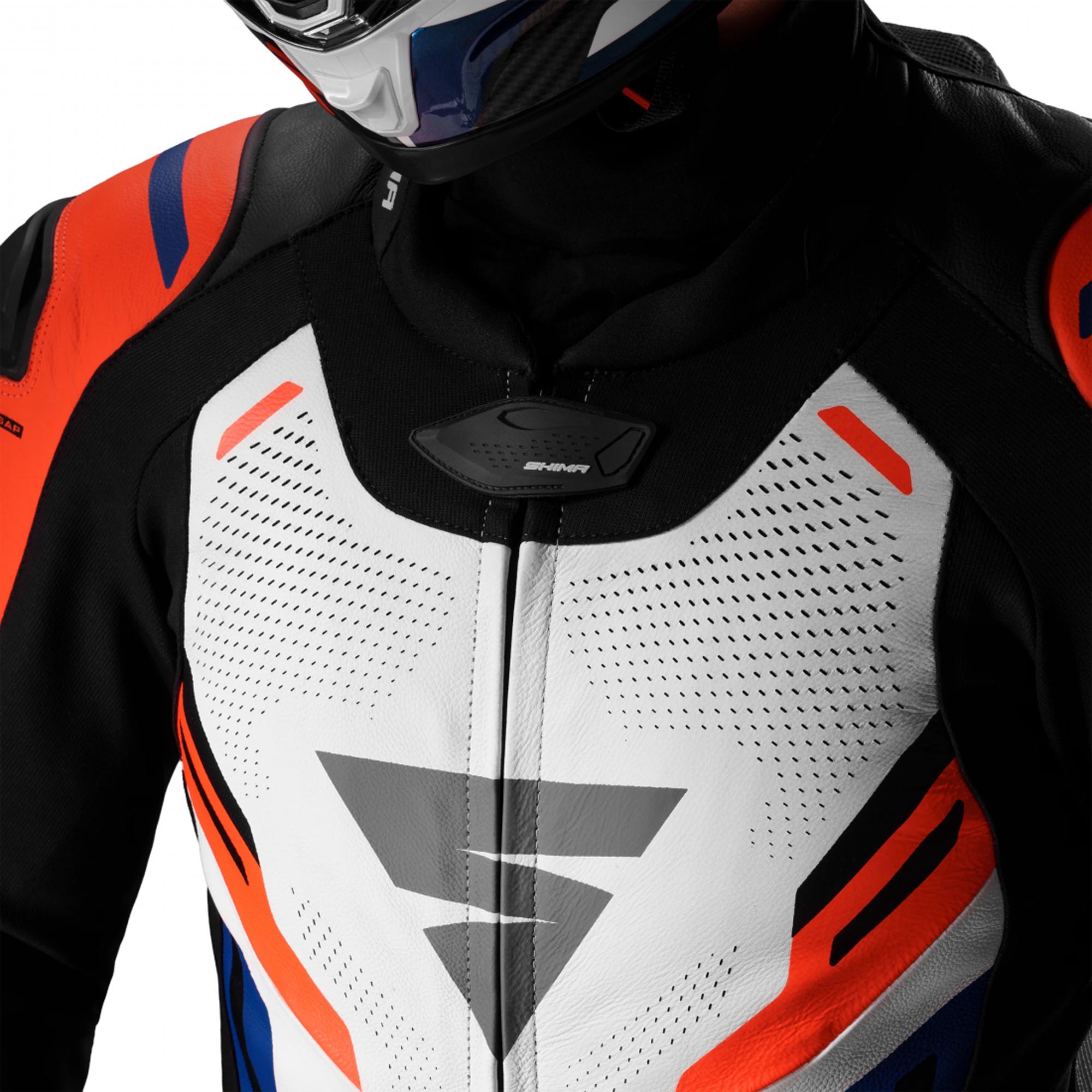 SHIMA Mission RS One Piece Motorcycle Leather Suit blue/white/red 56 Figure 11