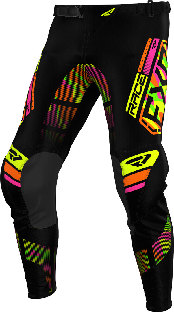 FXR Podium 2025 Pantaloni de motocross pentru tineret Negru/Galben/Verde 22 Figura 1