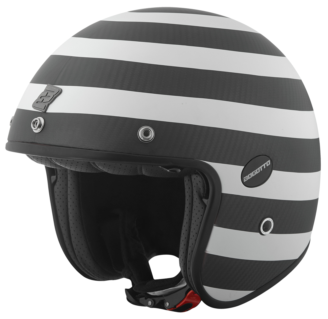 Bogotto V587 Scacchi Carbon Jet hjelm Sort/hvid M Figur 1