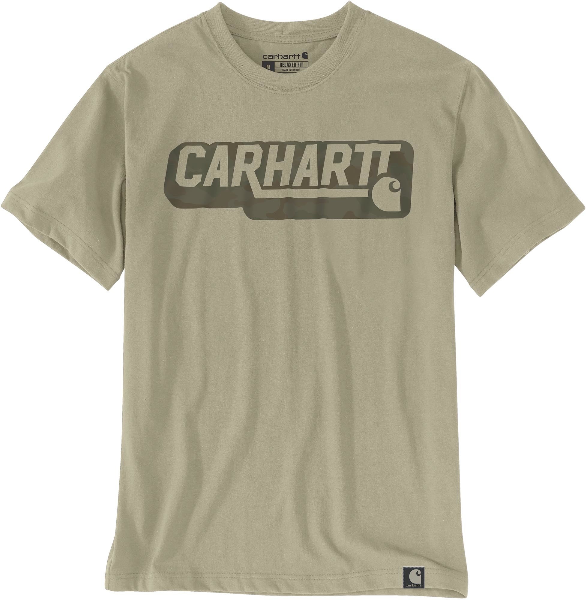 Carhartt Irvine Relaxed Camo Logo Tシャツ カーキ色 S 図1