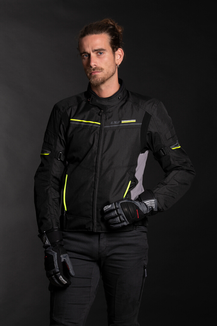 LS2 Shadow wasserdichte Motorrad Textiljacke schwarz/neon 3XL Abbildung 4