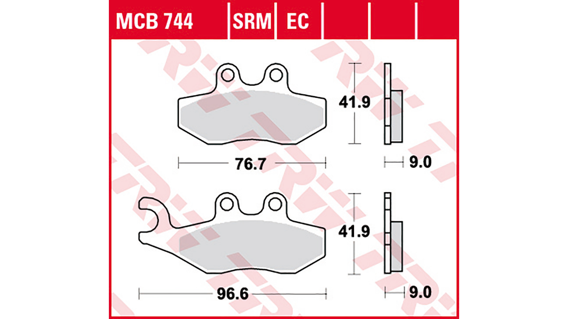 TRW Lucas Bremsbelag Sinter Scooter MCB744SRM Figur 1
