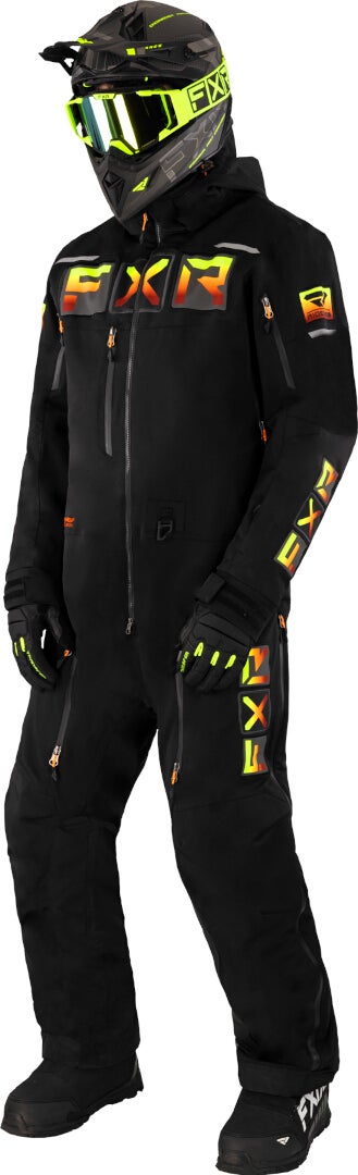 FXR Maverick F.A.S.T. Insulated Snescooterdragt i ét stykke sort/gul S Figur 1