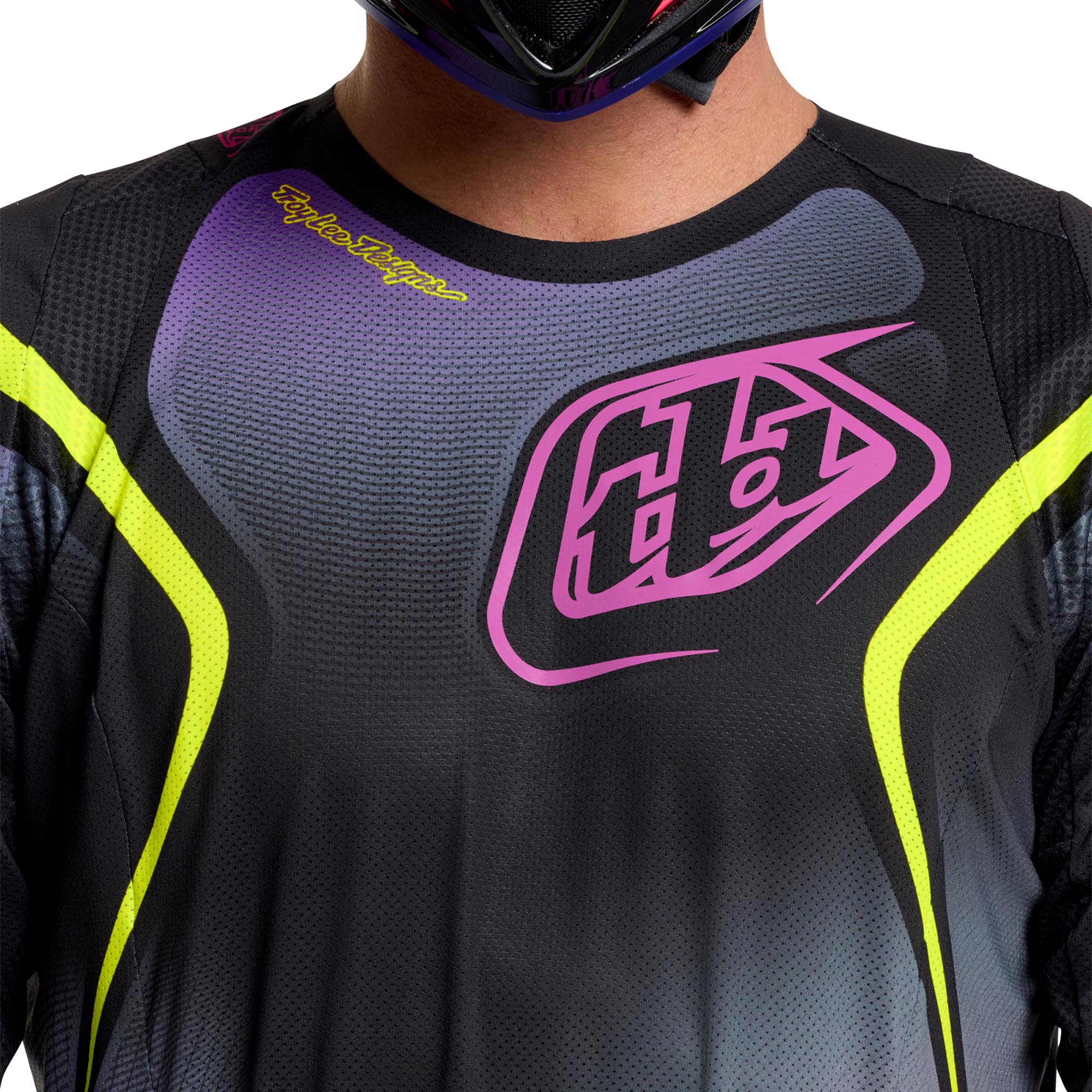 Troy Lee Designs SE Pro Wander Motokrosa krekls melns/violets/neona dzeltens S 5. attēls