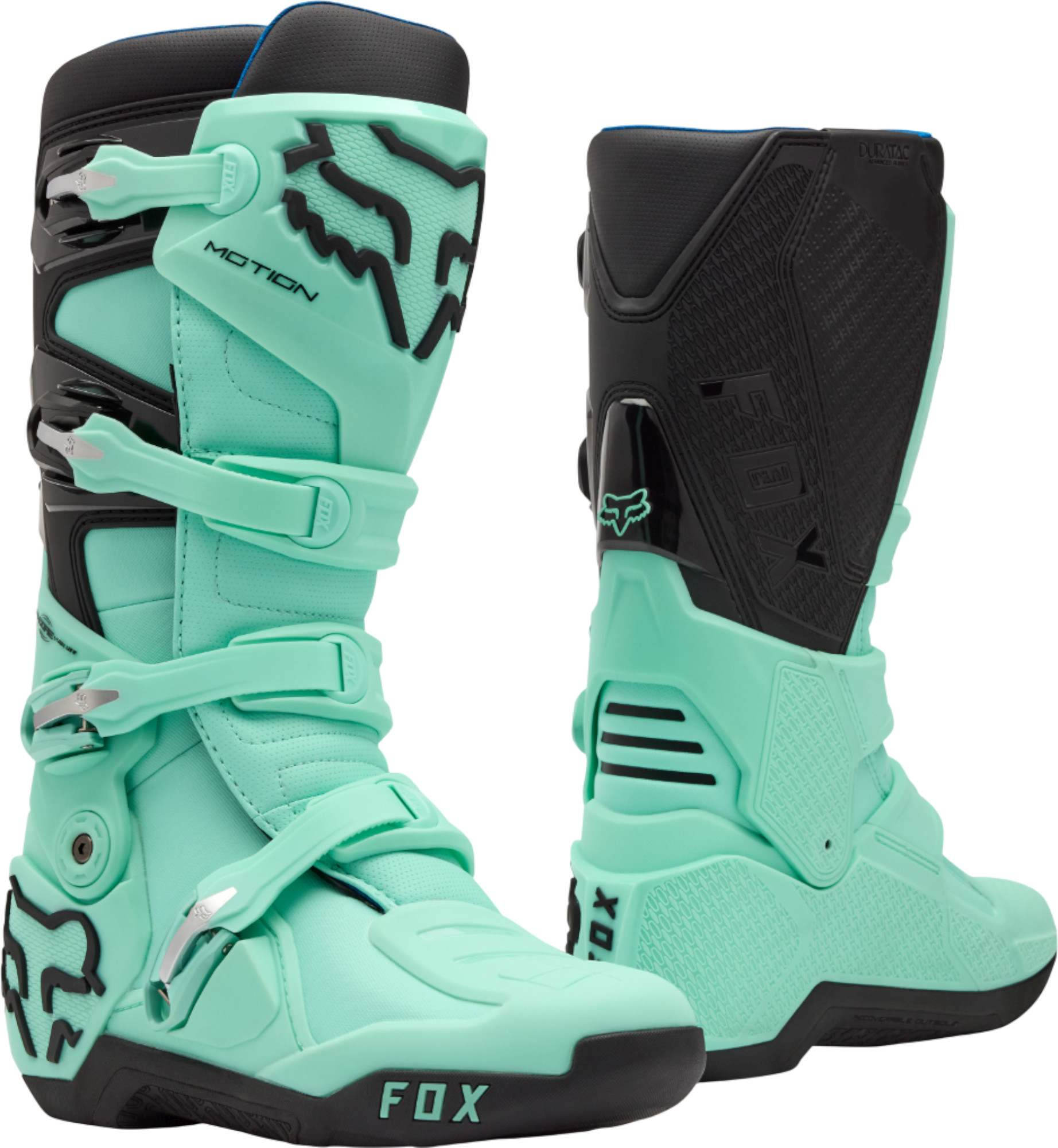 FOX Motion Motocross Boots turquoise 9 Figure 1