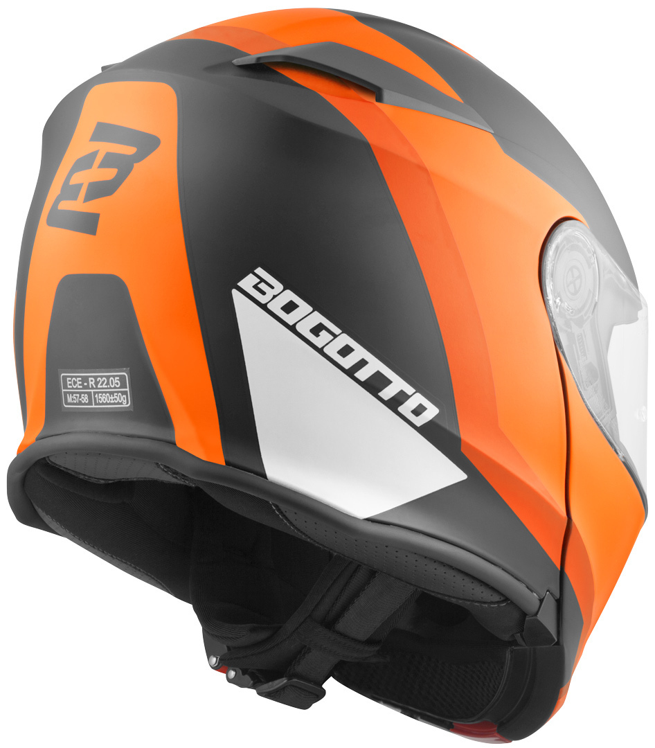 Bogotto V271 BT Zabu Bluetooth hjelm sort mat/orange S Figur 4