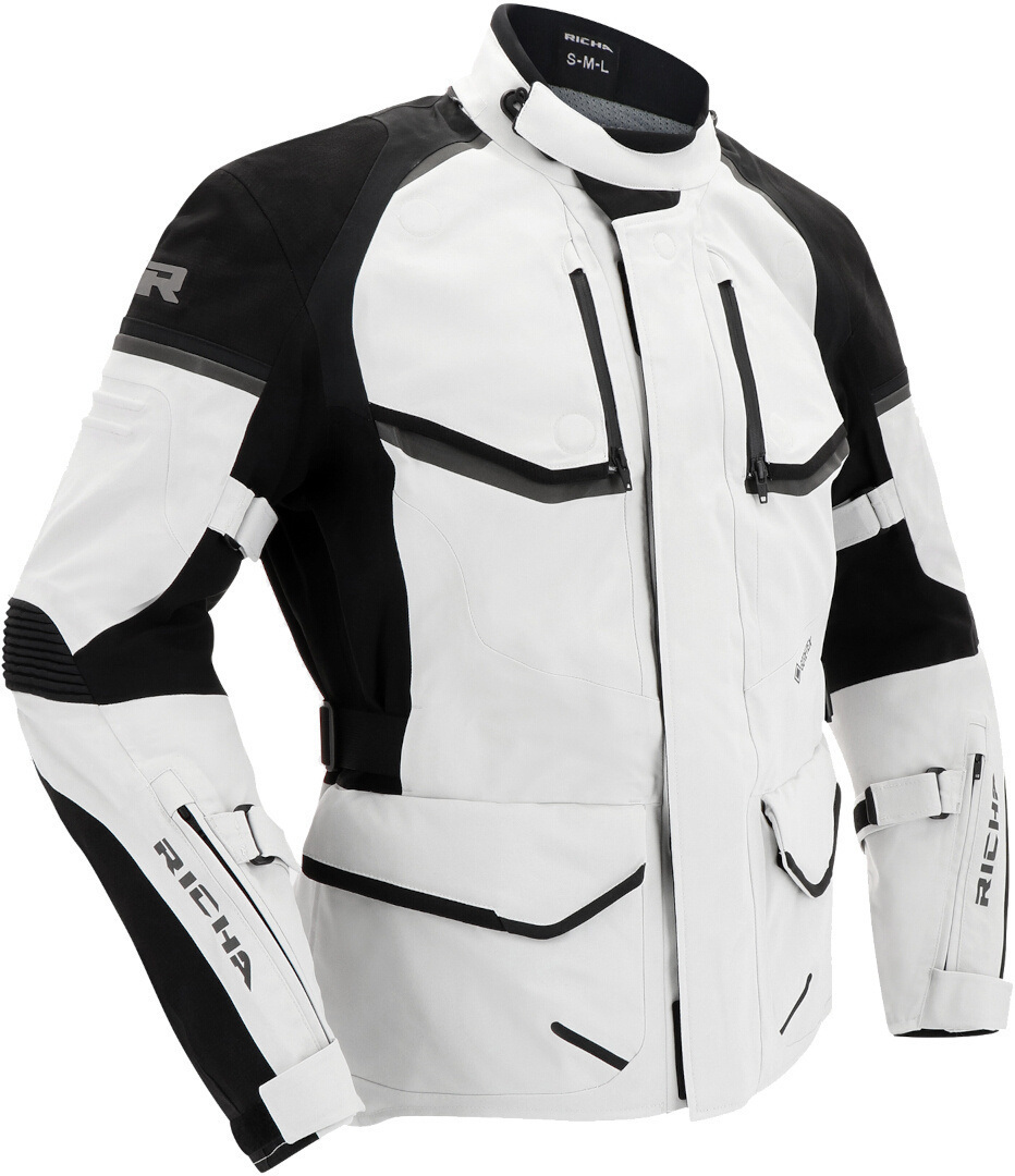 Richa Atlantic 2 Gore-Tex wasserdichte Motorrad Textiljacke hellgrau/schwarz M Abbildung 1