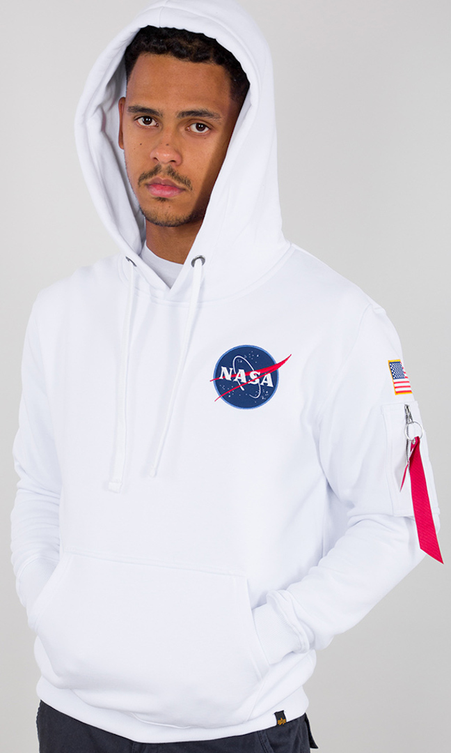 Alpha Industries Space Shuttle Felpa con cappuccio Bianco M Figura 1