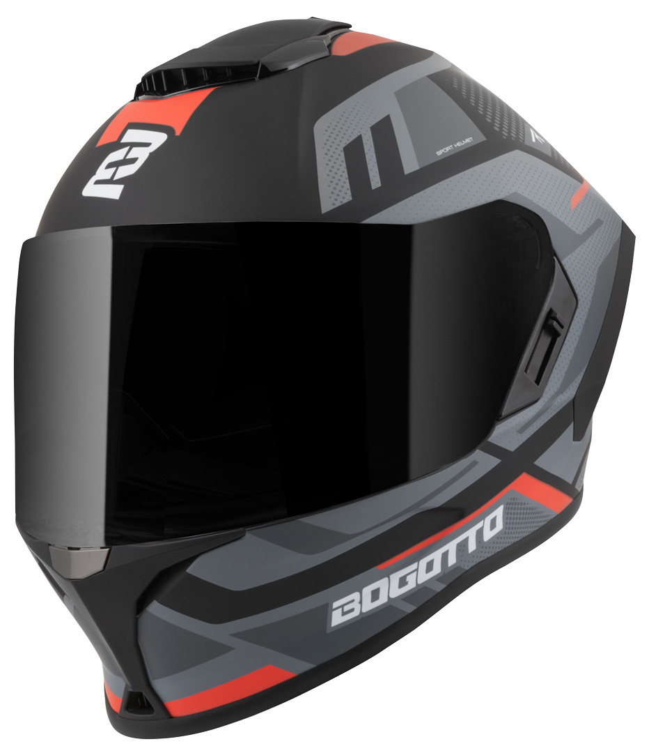 Bogotto Phantom Codex Fiberglass Helm schwarz/grau/rot L Abbildung 3