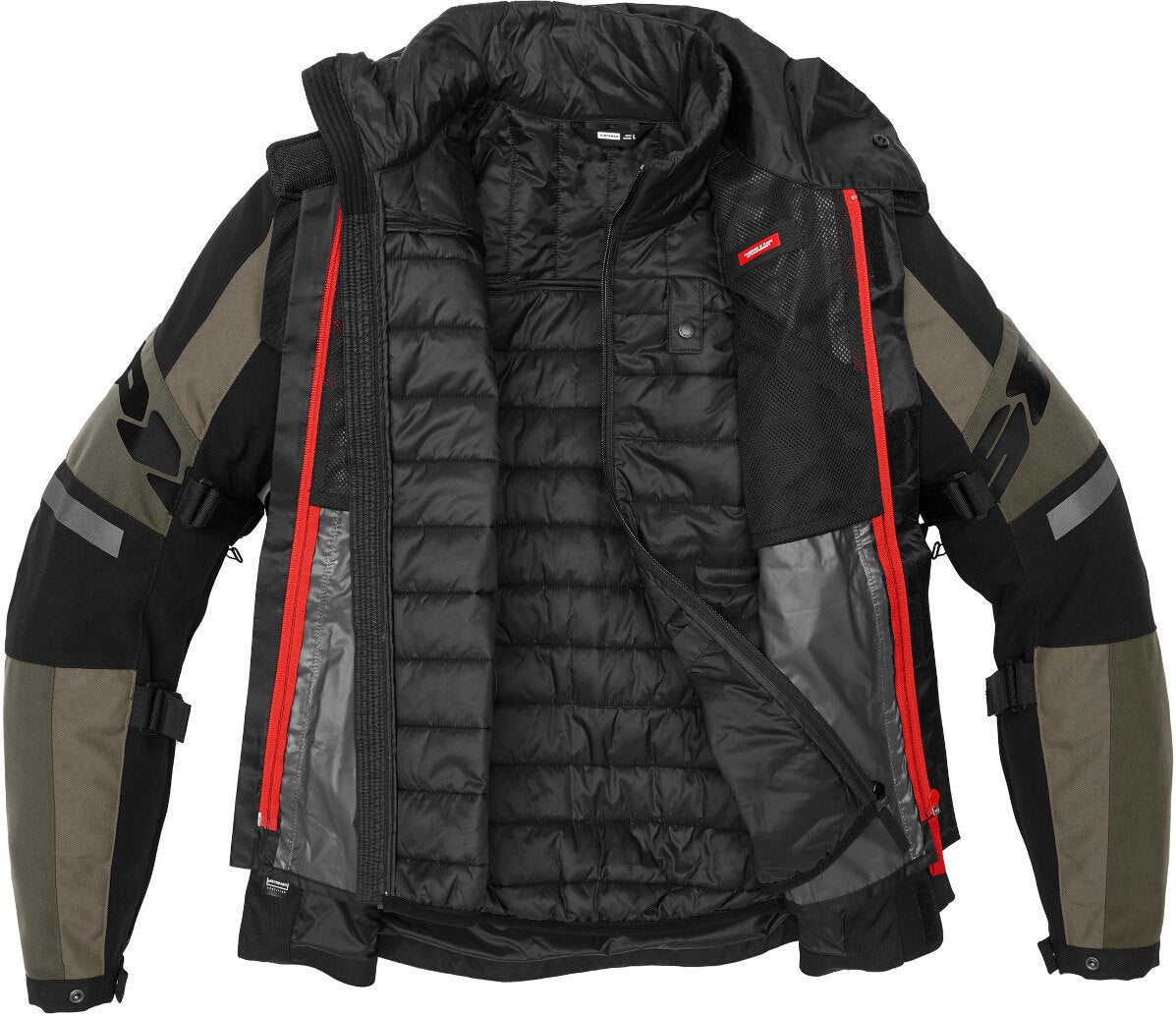 Spidi 4 Season Evo H2Out Motorcycle Textile Jacket black/olive 4XL Figure 4