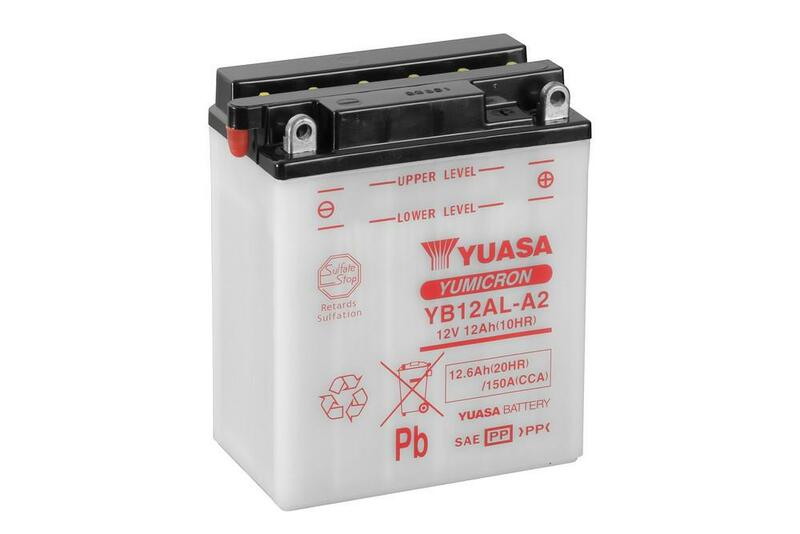 YUASA YUASA konventionellt YUASA-batteri utan syrapaket - YB12AL-A2 Batteri utan syrapaket Figur 1