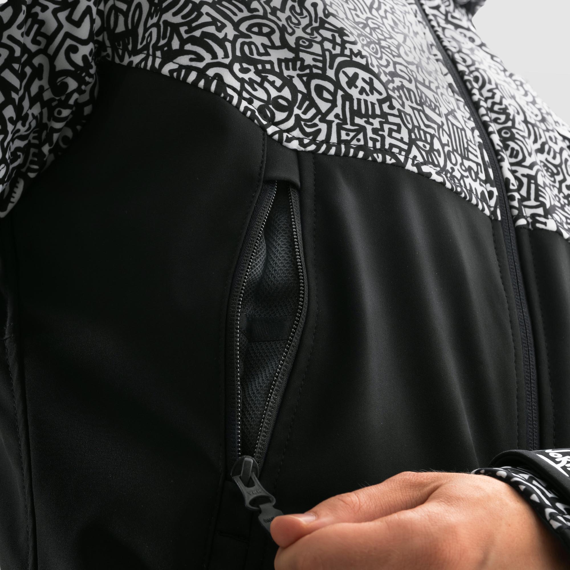 Rebelhorn Slash Softshell waterproof Motorcycle Textile Jacket black/white S Figure 3