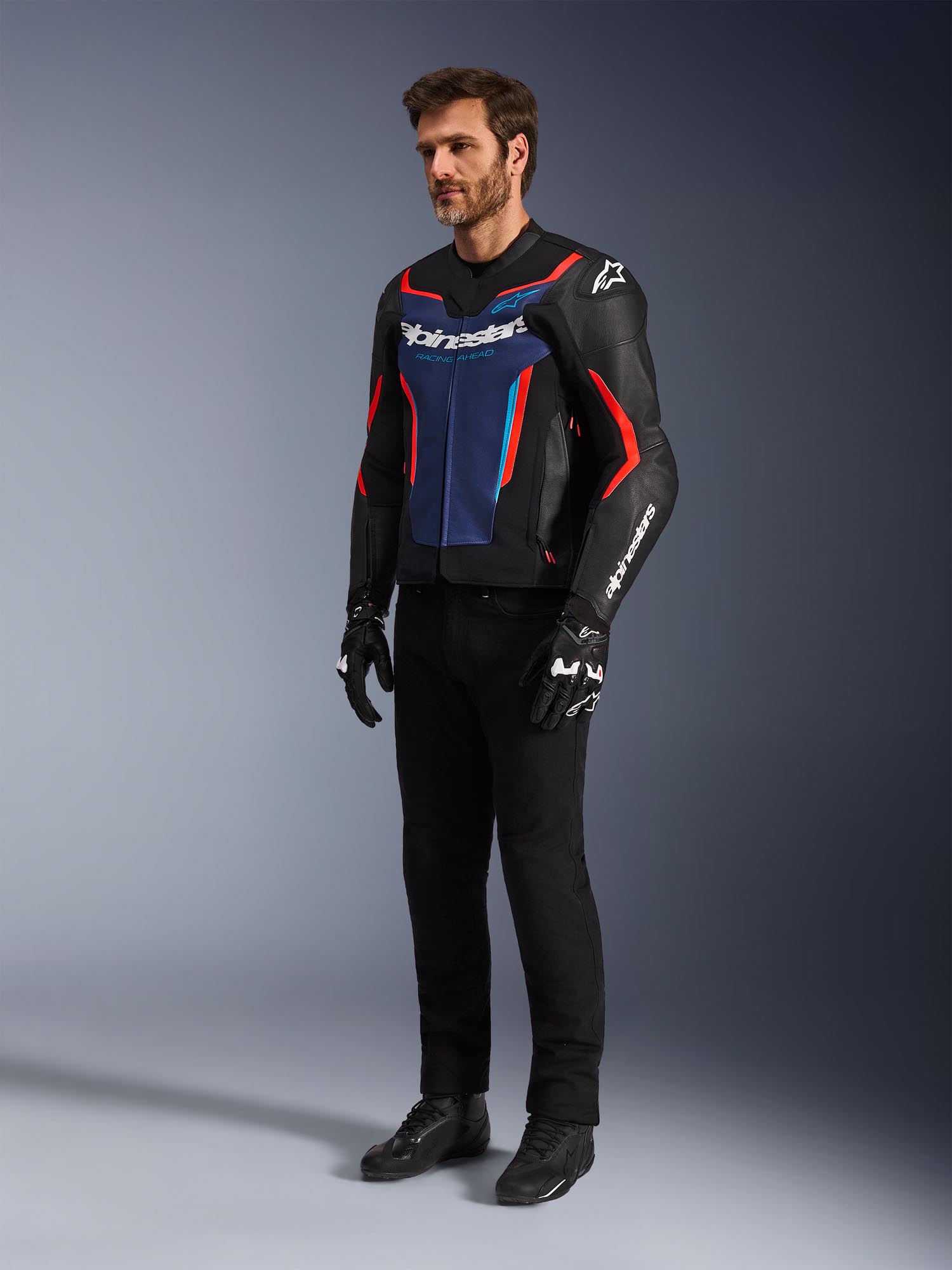 Alpinestars GP Force V2 Motorcycle Leather Jacket black/blue/red 54 Figure 4