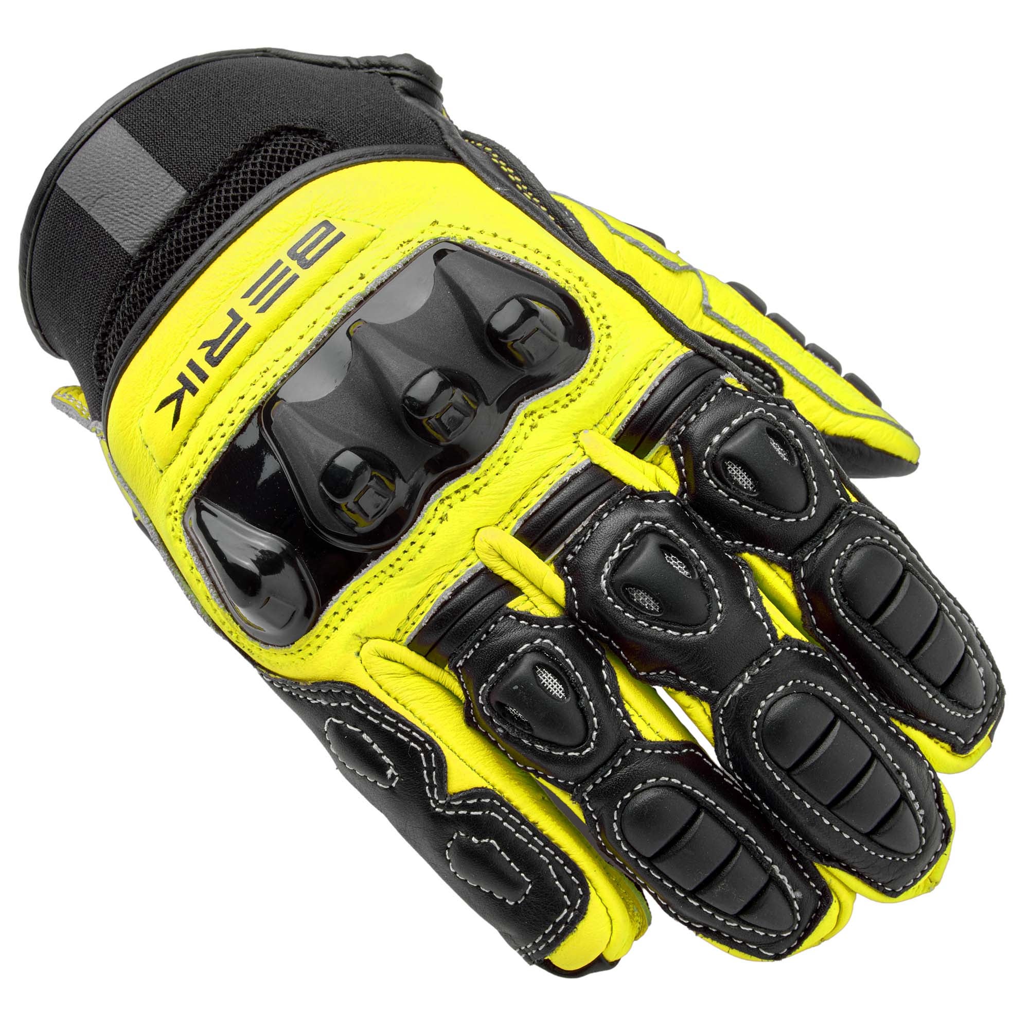 Berik Bofur Adventure Damer Motorcykelhandsker sort/neon-gul M Figur 1