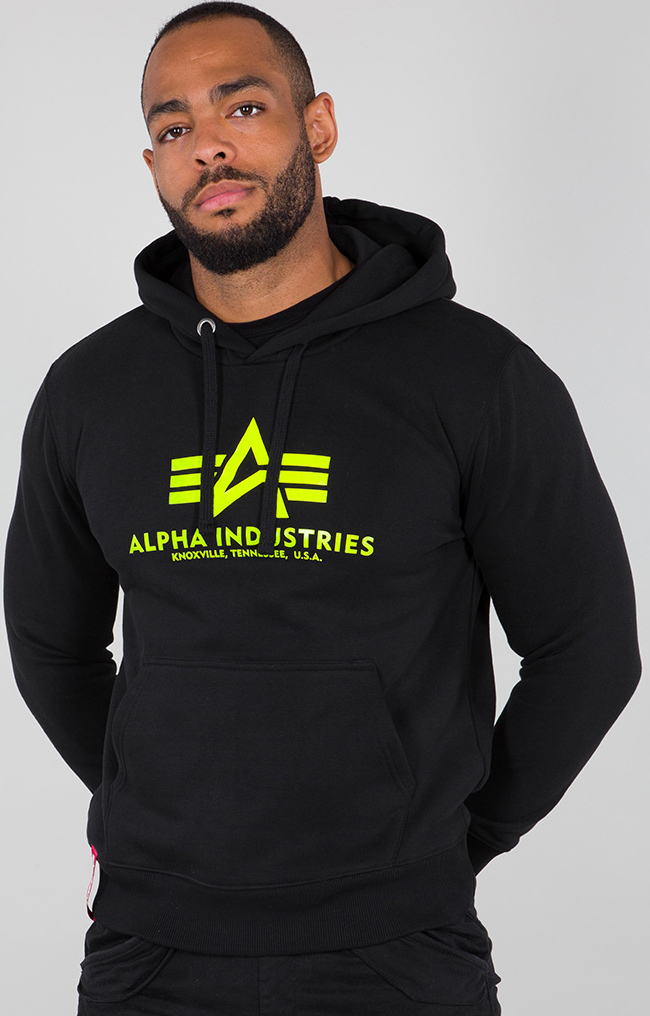 Alpha Industries Basic Hoodie preto/amarelo 5XL Figura 1