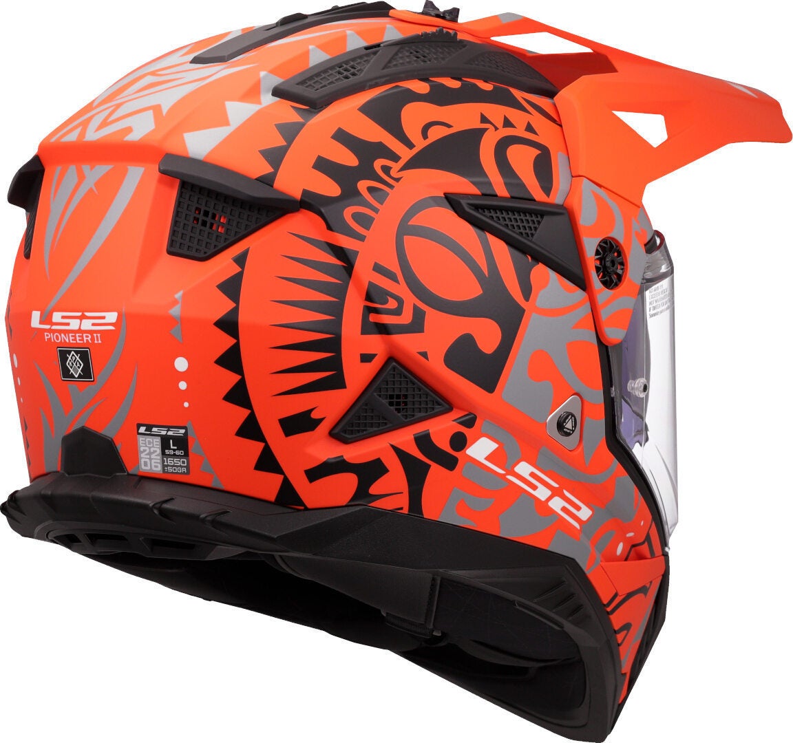 LS2 MX702 Pioneer II Rangi Motocross Helm orange matt S (55/56) Abbildung 5