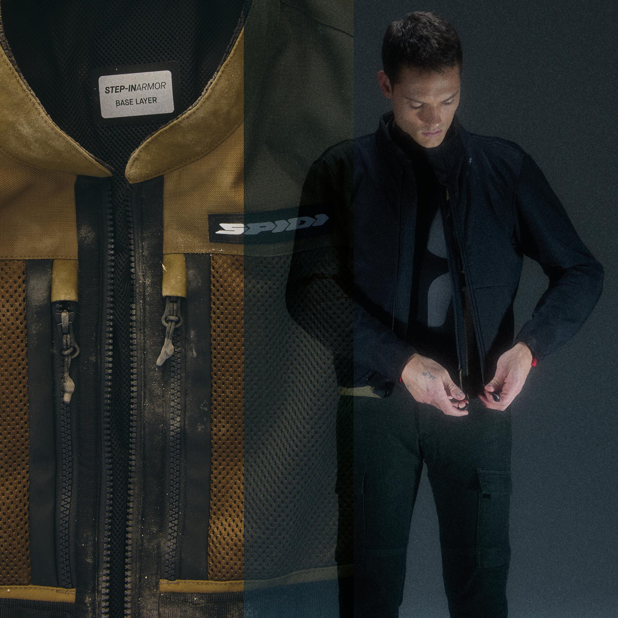 Spidi Tech Armor 2 Veste textile moto Vert militaire M Figure 5