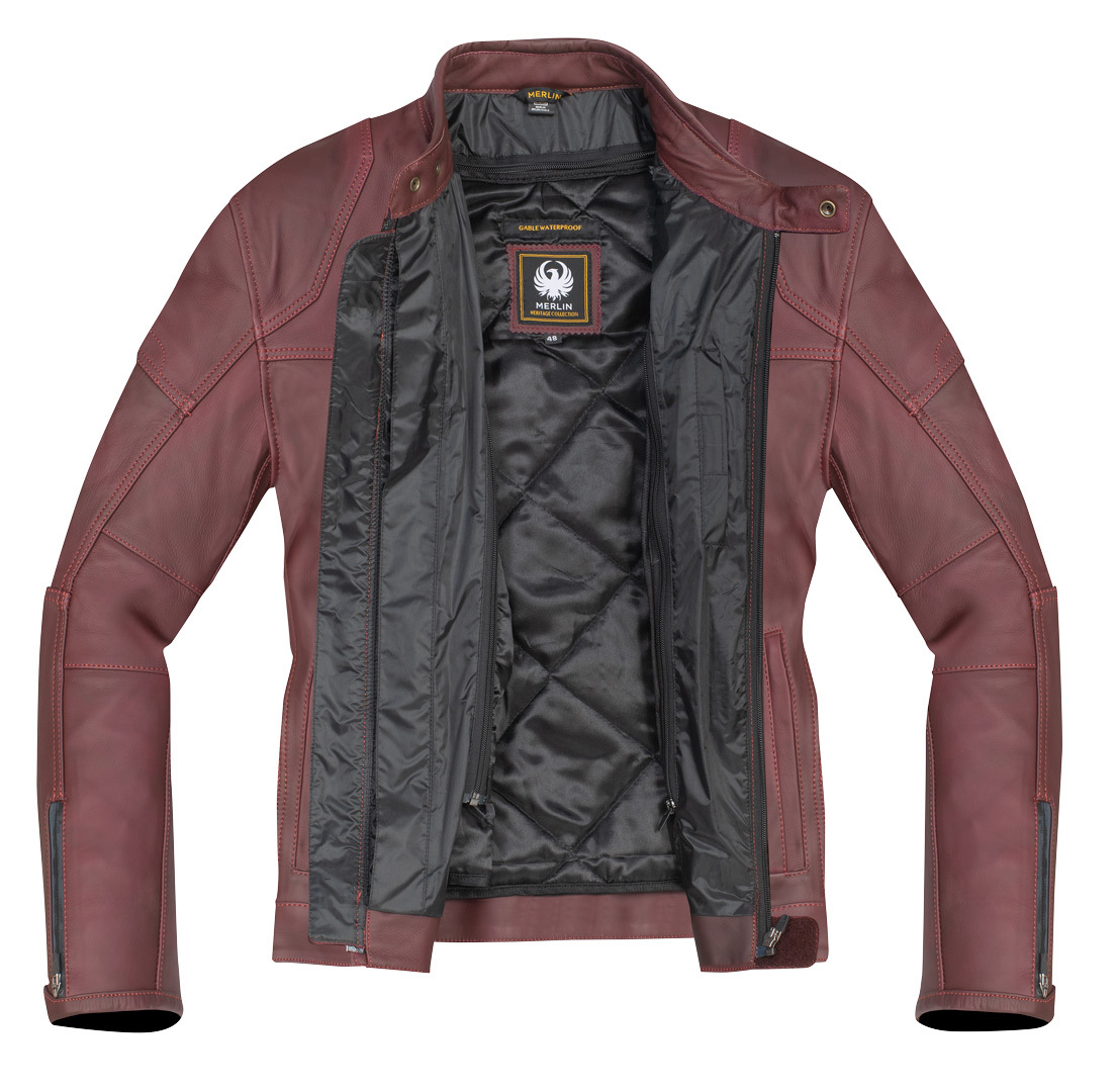 Merlin Gable Motorrad Lederjacke dunkelrot 4XL Abbildung 4