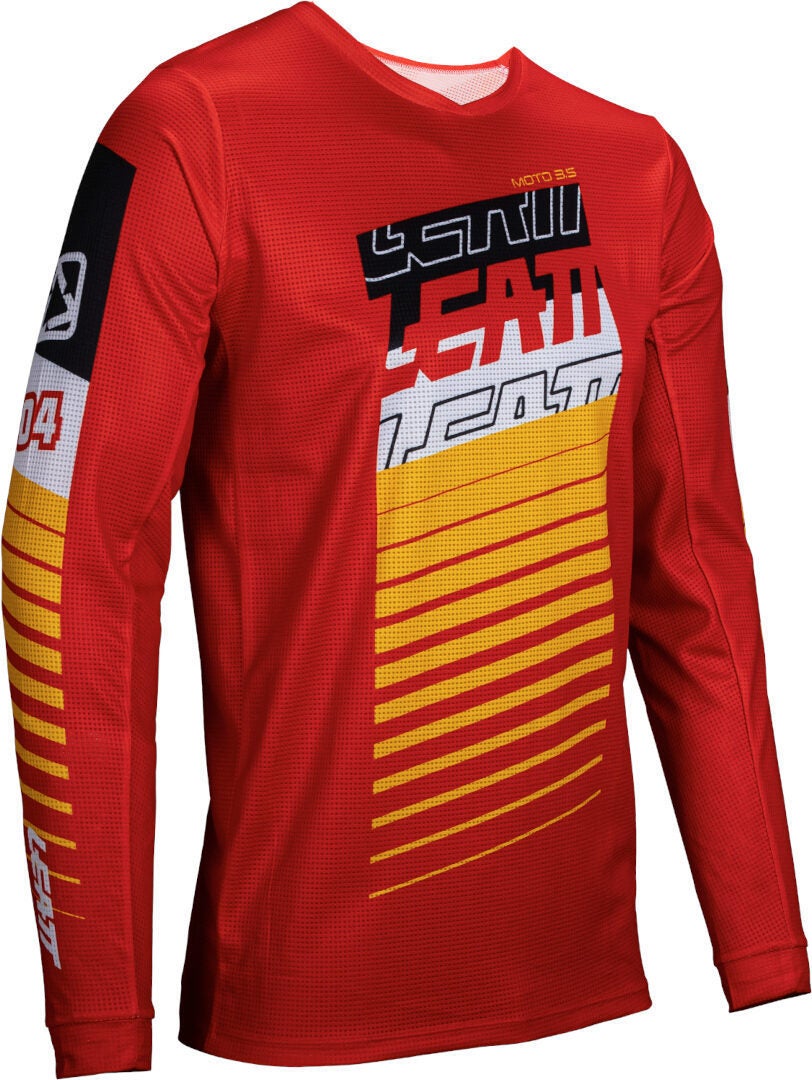 Leatt 3.5 Ride Kit Stripes 2025 Conjunto de camisa e calça de motocross vermelho M Figura 2
