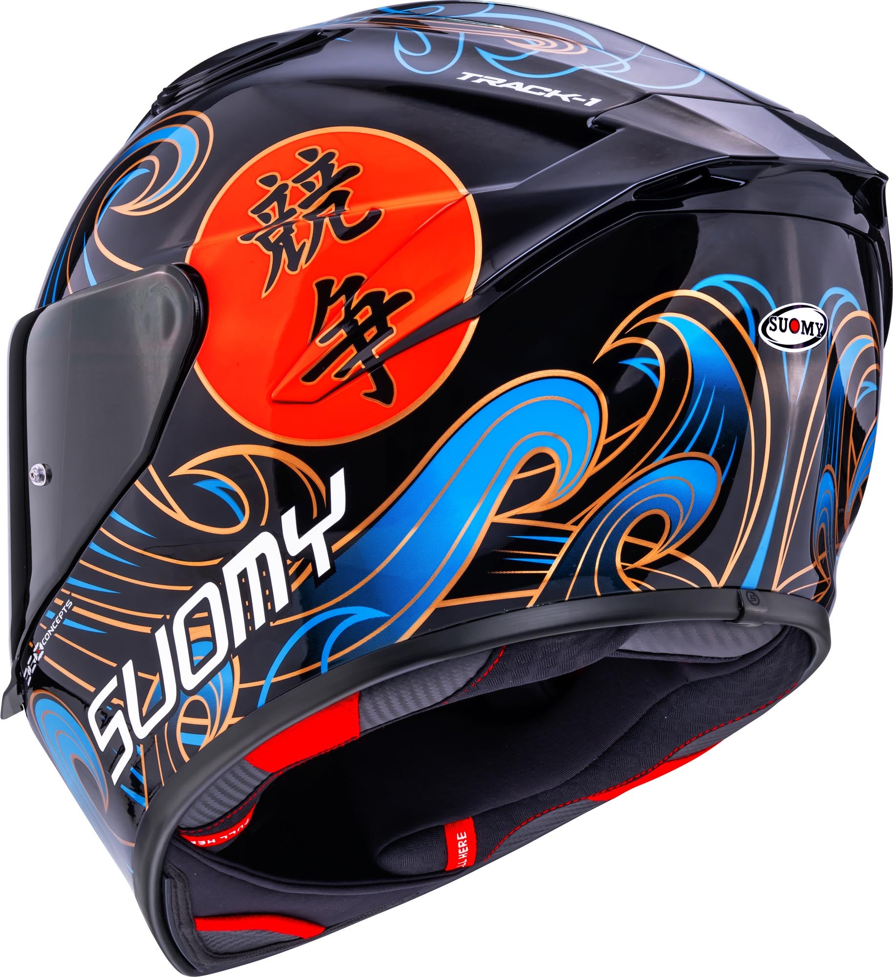 Suomy Track-1 Waves Helm zwart/blauw XXL (63) Figuur 3