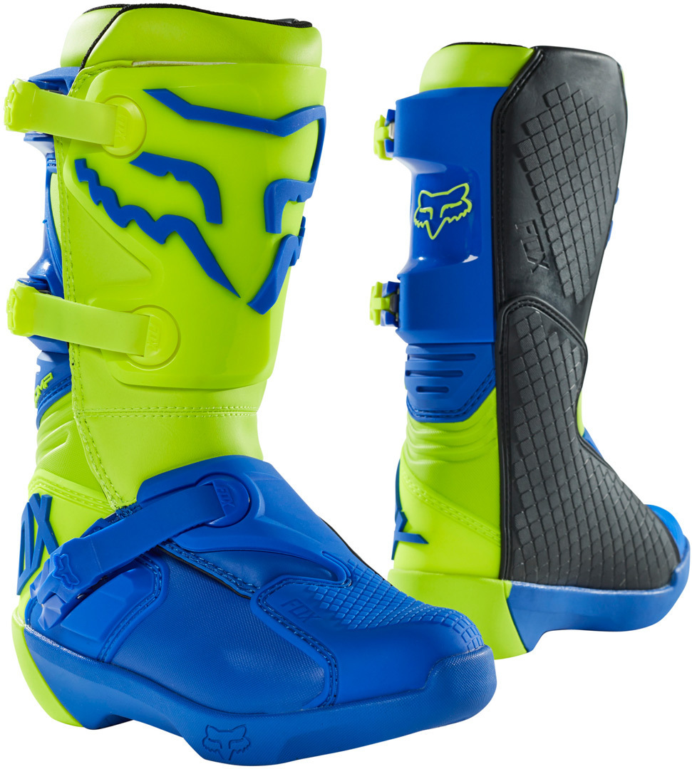 FOX Comp Stivali da motocross giovanile giallo/blu 5 Figura 1