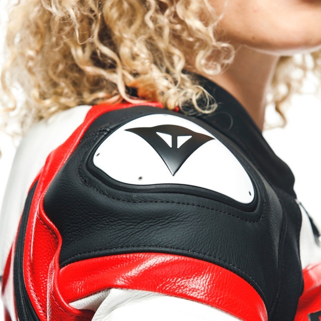 Dainese Mirage Two Piece Ladies Motorcycle Leather Suit black/red/white 54 Figure 13