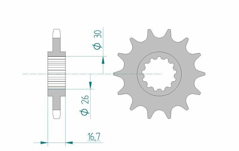 AFAM Kedjesats 525XMR3 15/43 Standard - Standard Bakdrev 10613 Figur 4