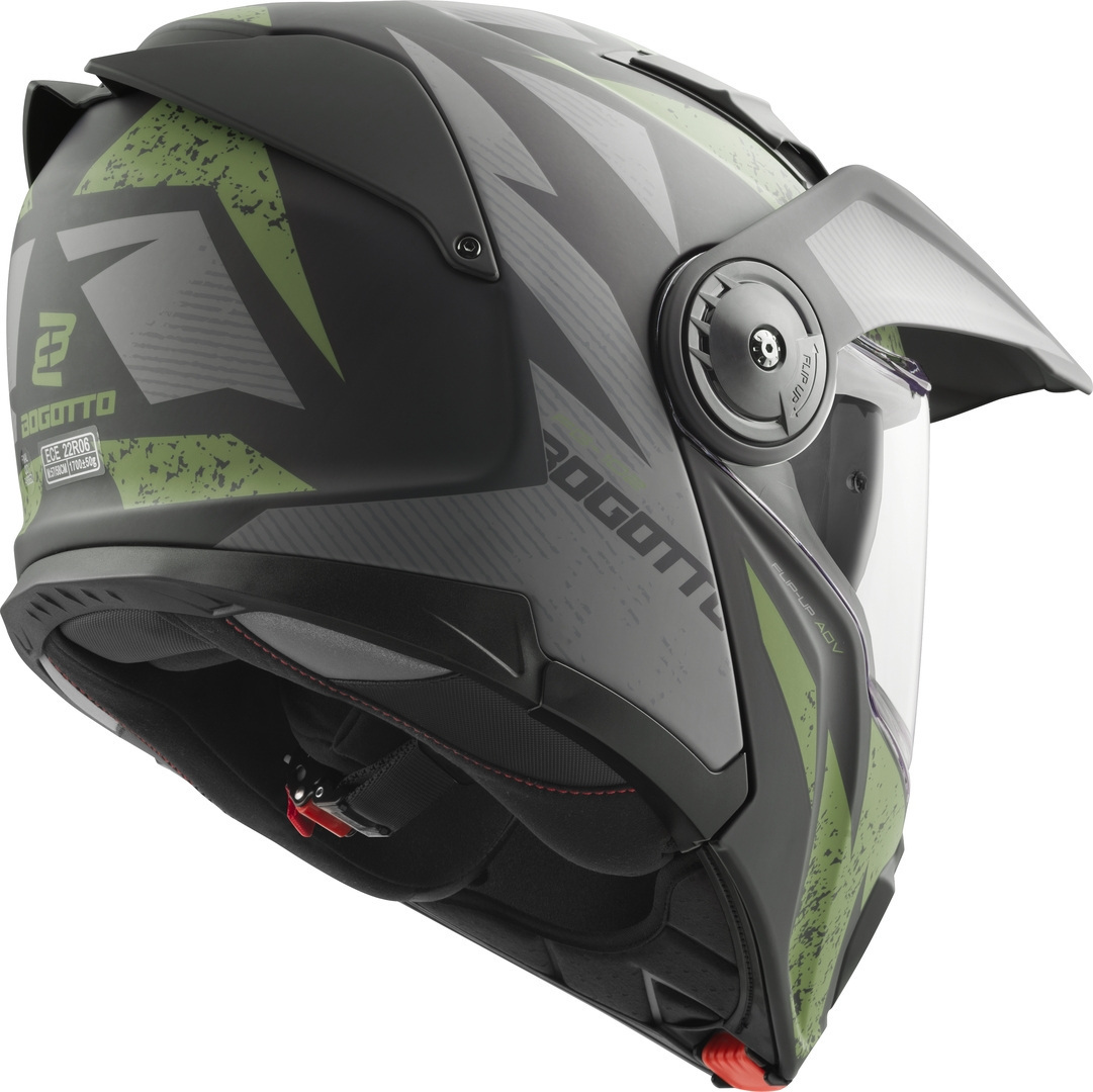 Bogotto FG-102 Safari Cască Enduro din fibră de sticlă negru mat/gri/verde M Figura 4