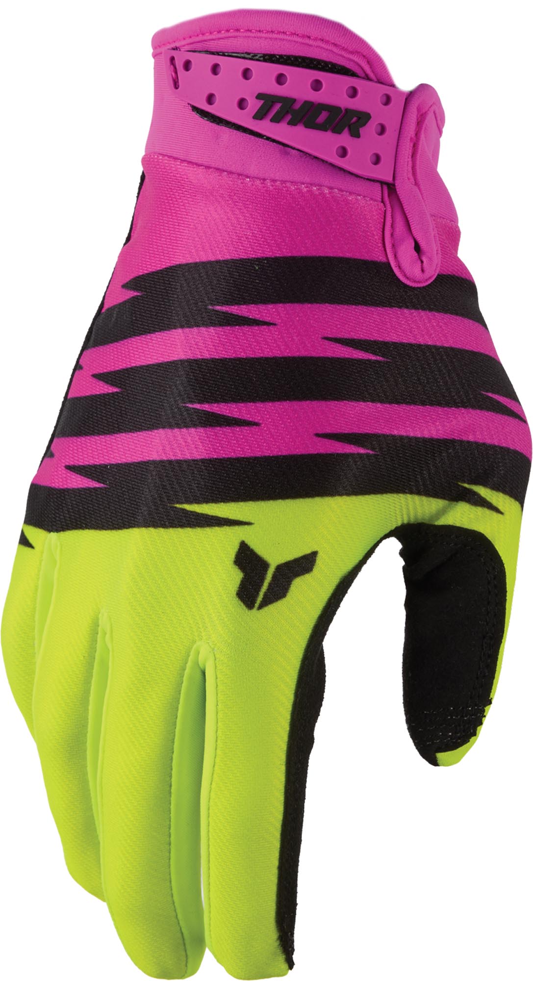 Thor Launchmode Shockie Jugend Motocross Handschuhe gelb/pink/schwarz L Abbildung 1