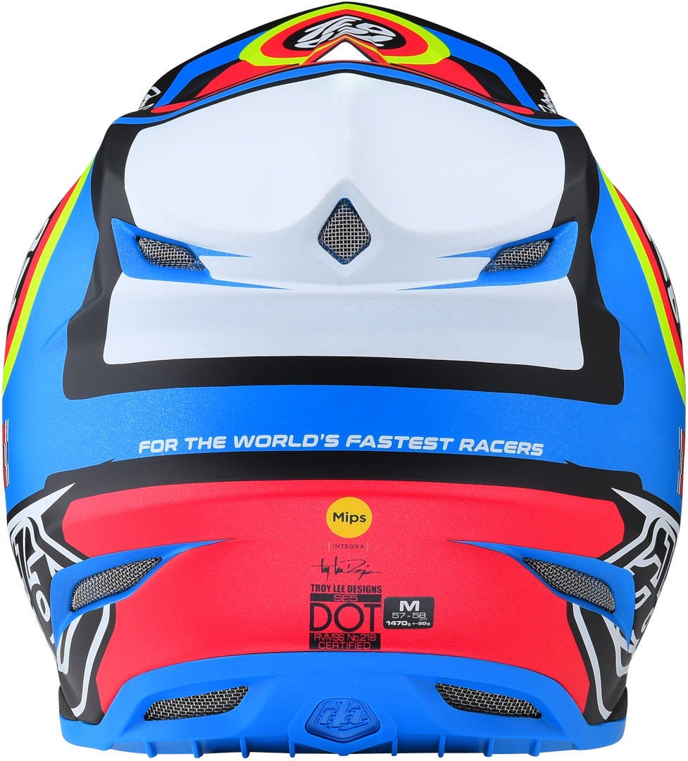 Troy Lee Designs SE5 Drop In MIPS Capacete de Motocross preto/vermelho/azul S (55/56) Figura 7