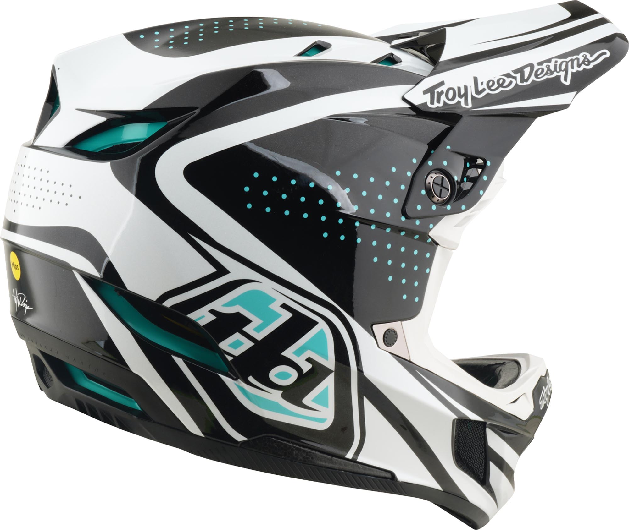 Troy Lee Designs D4 Polyacrylite MIPS The Line Casco per discesa bianco/nero XL (60/61) Figura 3