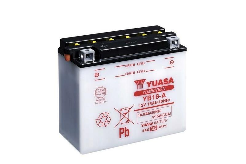 YUASA YUASA konventionellt YUASA-batteri utan syrapaket - YB18-A Batteri utan syrapaket Figur 2