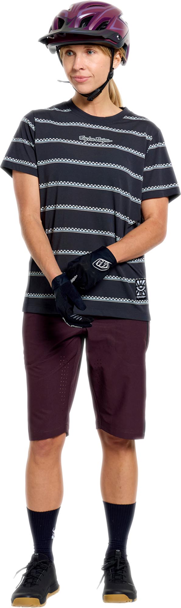 Troy Lee Designs Lilium Pro Shell Mono Dames Fietsbroek Bordeaux M Figuur 14