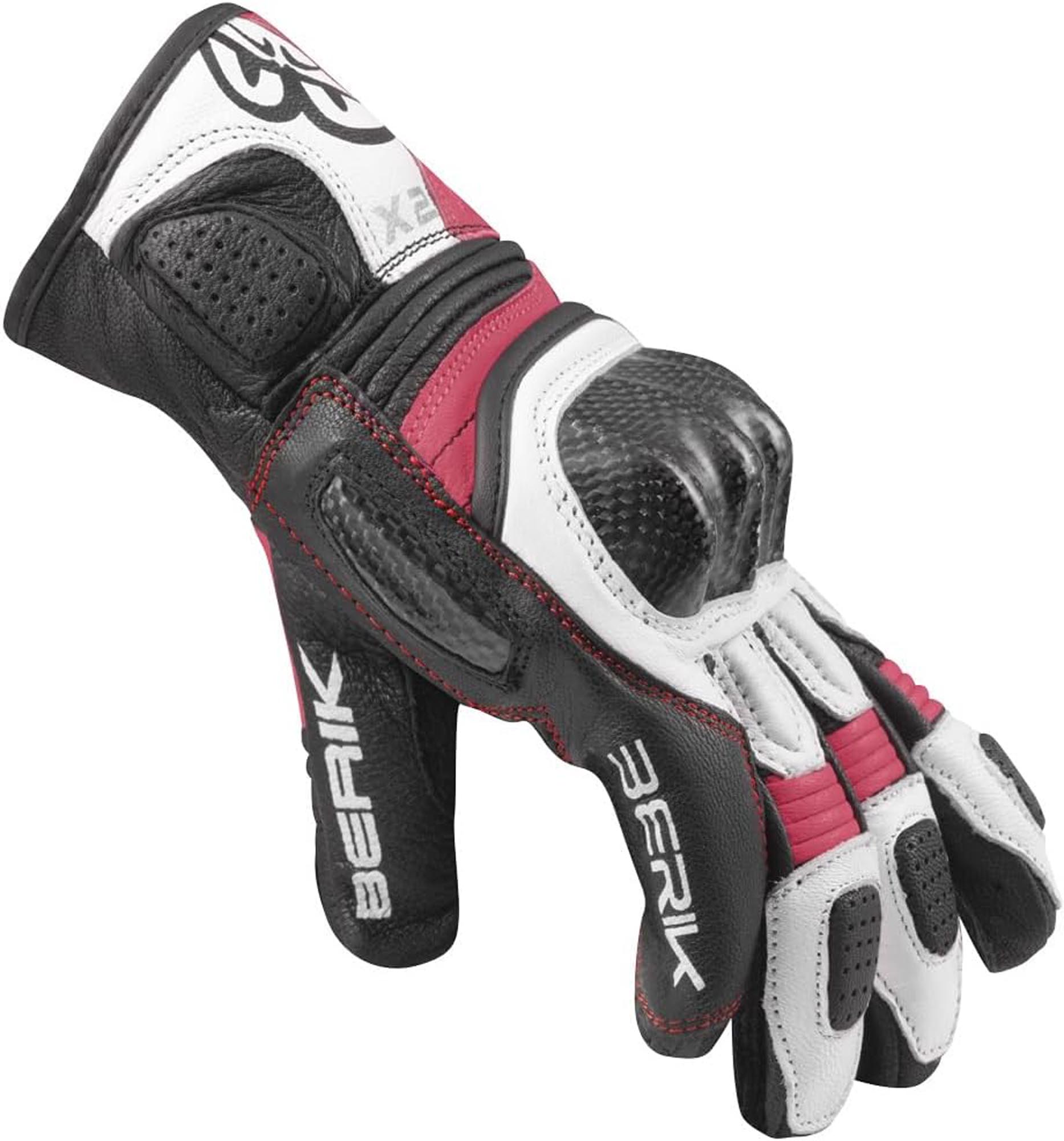 Berik LDX Dame motorcykel handsker sort/hvid/pink 2XL Figur 2