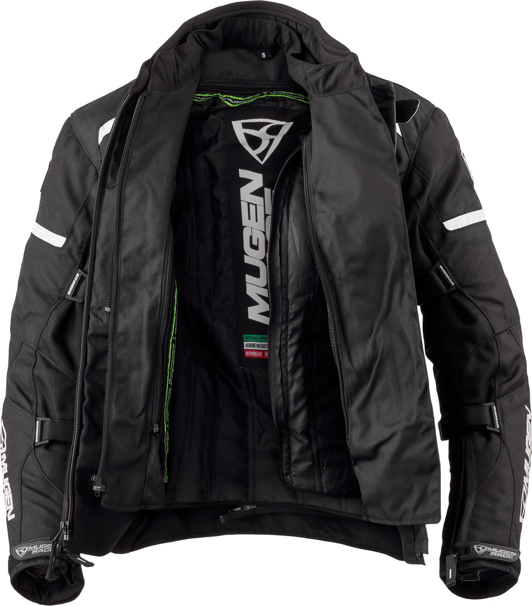 MUGENRACE Fuggire-A imperméable dames moto textile veste Noir/Blanc L Figure 6