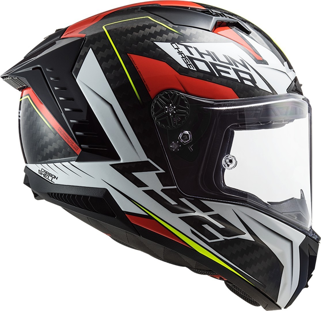 LS2 FF805 Thunder Chase Carbon Helm wit/rood Verlies (59/60) Figuur 4