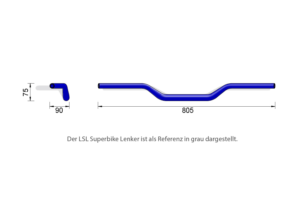 LSL X-Bar Alu-Lenker Cross Bar X00 blått Figur 2