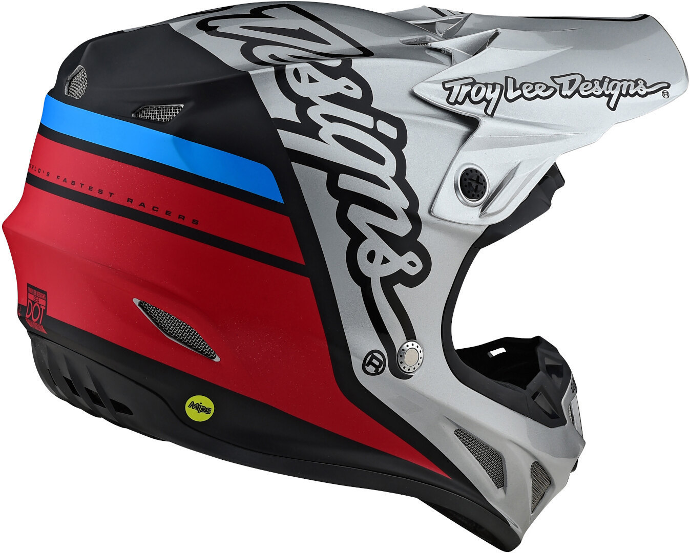 Troy Lee Designs SE4 Silhouette MIPS Casco Motocross nero/argento/rosso S Figura 5