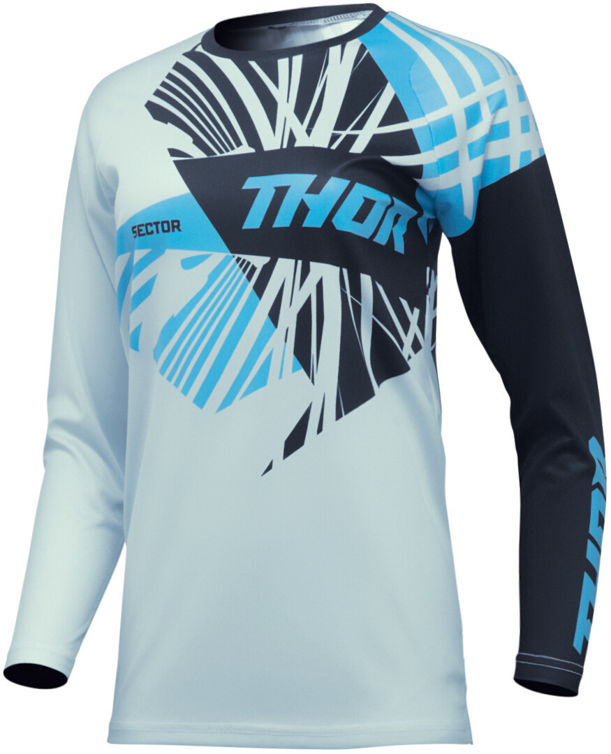Thor Sector Split Damen Motocross Jersey schwarz/hellblau M Abbildung 1