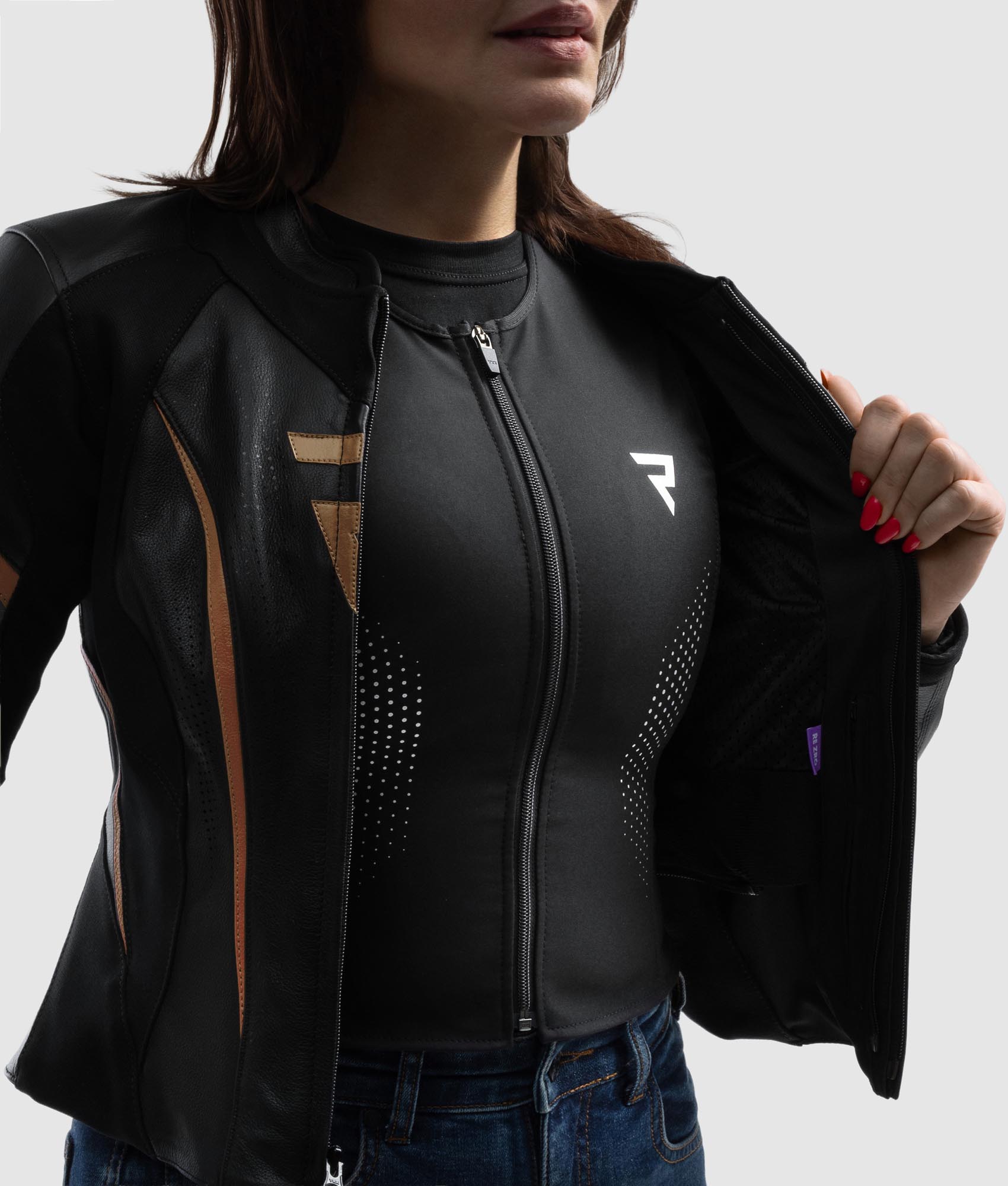Rebelhorn Diva ST Damen Motorrad Lederjacke gold/schwarz 46 Abbildung 6