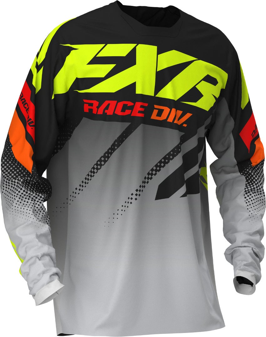 FXR Clutch Unge motocross Jersey sort/grå/gul S Figur 1