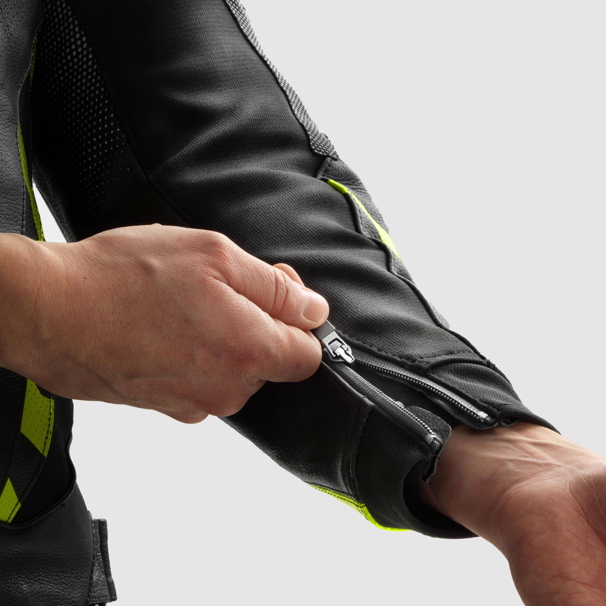 Rebelhorn Inferno Motorcycle Leather Jacket black/white/yellow 48 Figure 8