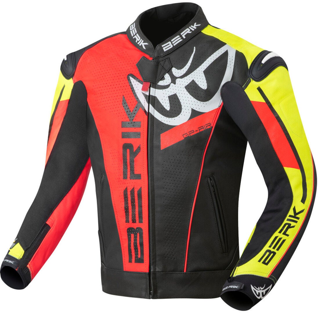 Berik VisionGP Motorcycle Leather Jacket black/neon-yellow/neon-red/white 54 Figure 1