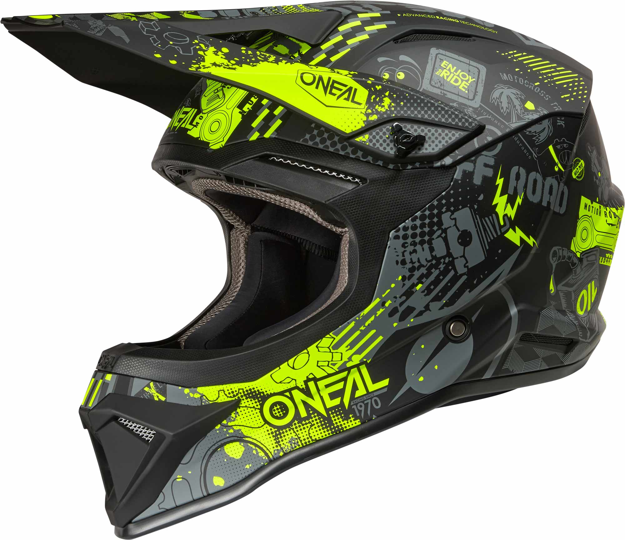 Oneal 1SRS VIBRANT Motocross Helm schwarz/neon-gelb M (57/58) Abbildung 3