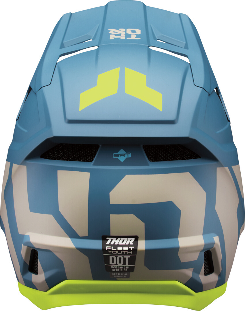 Thor Fleet Forge Cască de motocross pentru copii Albastru/galben-neon Y/L (52/53) Figura 3